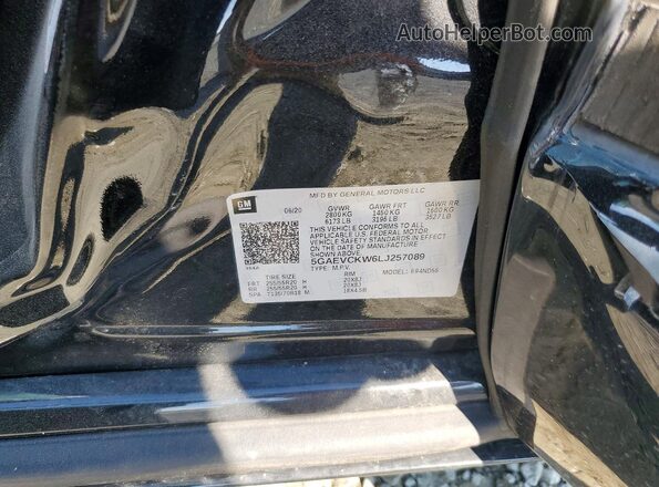 5GAEVCKW6LJ257089 2020 BUICK ENCLAVE Black VIN sticker view