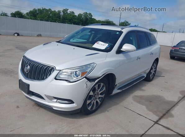 5GAKRBKD8HJ342670 2017 BUICK ENCLAVE White Առջևի ձախ երեք քառորդ տեսարան