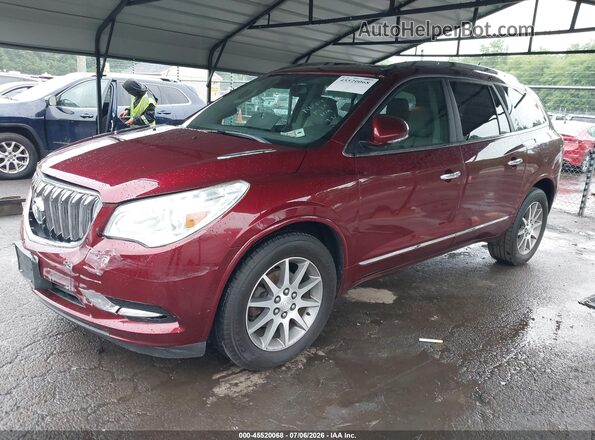 5GAKVBKD0GJ266324 2016 BUICK ENCLAVE Red წინა მარცხენა ხედი სამი მეოთხედიდან