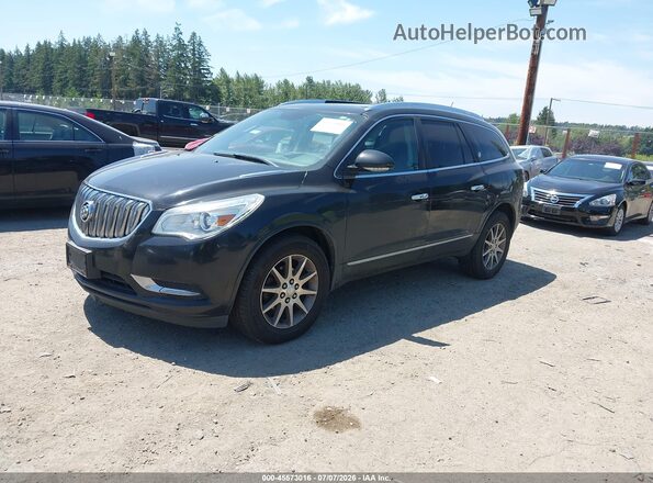 5GAKVBKD3GJ344627 2016 BUICK ENCLAVE Black წინა მარცხენა ხედი სამი მეოთხედიდან