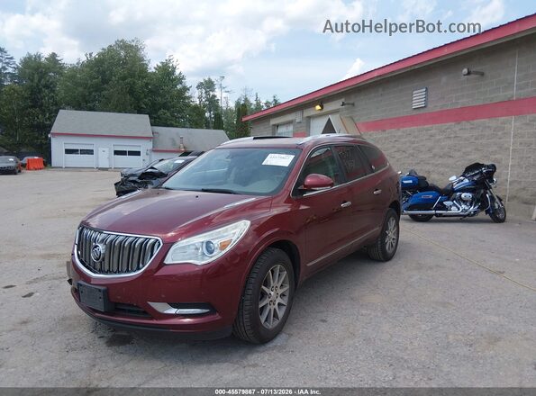 5GAKVBKD5GJ310057 2016 BUICK ENCLAVE Red წინა მარცხენა ხედი სამი მეოთხედიდან