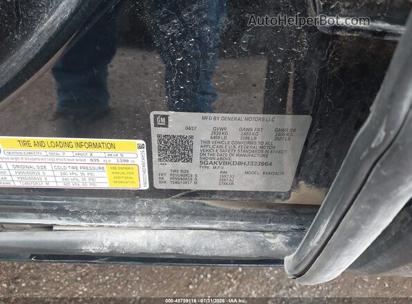 5GAKVBKD8HJ333964 2017 BUICK ENCLAVE Black ძრავის განყოფილების ხედი