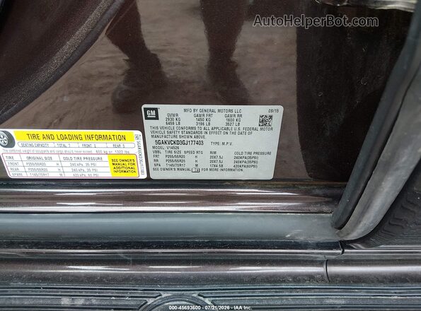 5GAKVCKD3GJ177403 2016 BUICK ENCLAVE Dark Brown Engine compartment view