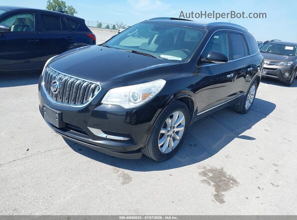 5GAKVCKDXGJ267387 2016 BUICK ENCLAVE Black წინა მარცხენა ხედი სამი მეოთხედიდან