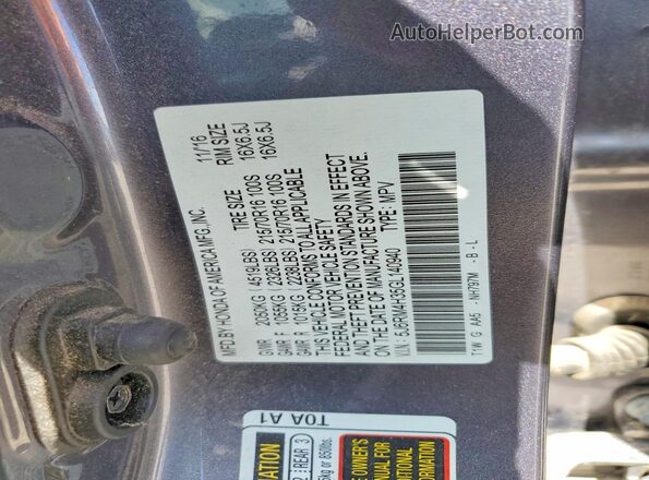 5J6RM4H35GL140940 2016 HONDA CR-V Gray Engine compartment view