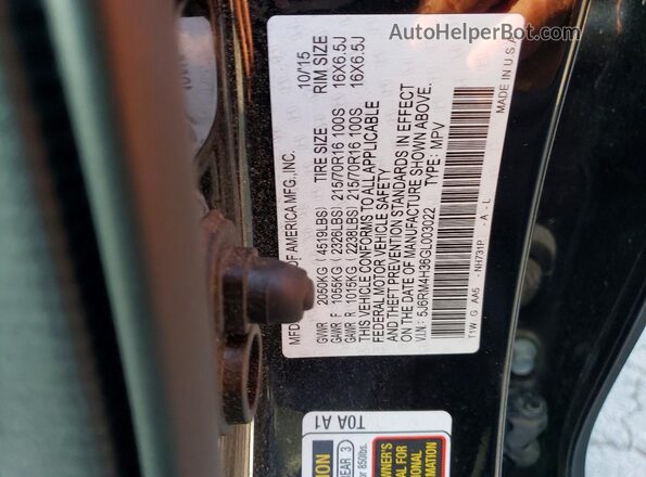 5J6RM4H36GL003022 2016 HONDA CR-V Black VIN კოდის სტიკერის ხედი