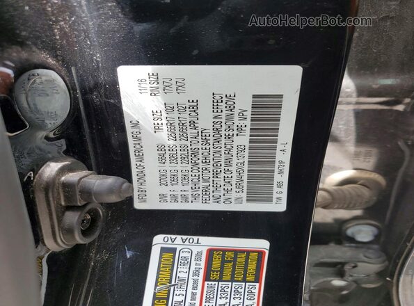 5J6RM4H5XGL137923 2016 HONDA CR-V Black Engine compartment view