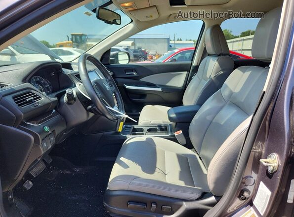 5J6RM4H78GL019970 2016 HONDA CR-V Gray Front interior view