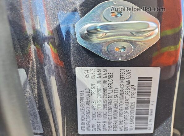 5J6RS3H24SL000829 2025 HONDA CR-V Угольный Вид наклейки с VIN-кодом