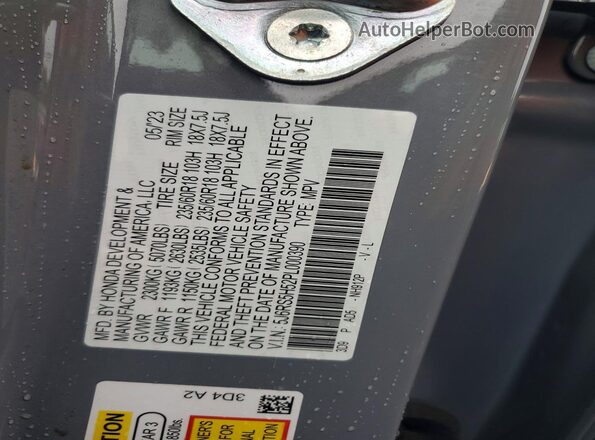 5J6RS5H52PL000390 2023 HONDA CR-V Gray Engine compartment view