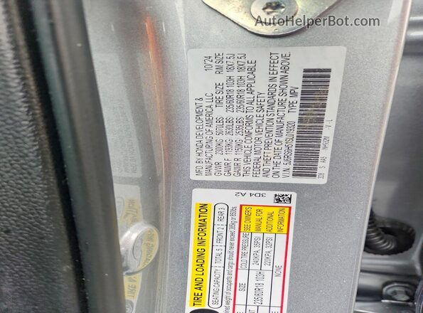 5J6RS6H51SL019320 2025 HONDA CR-V Silver Vista de la etiqueta del VIN