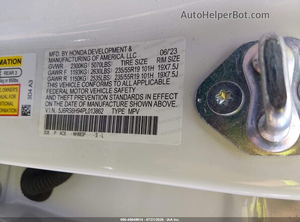 5J6RS6H94PL013862 2023 HONDA CR-V White Engine compartment view
