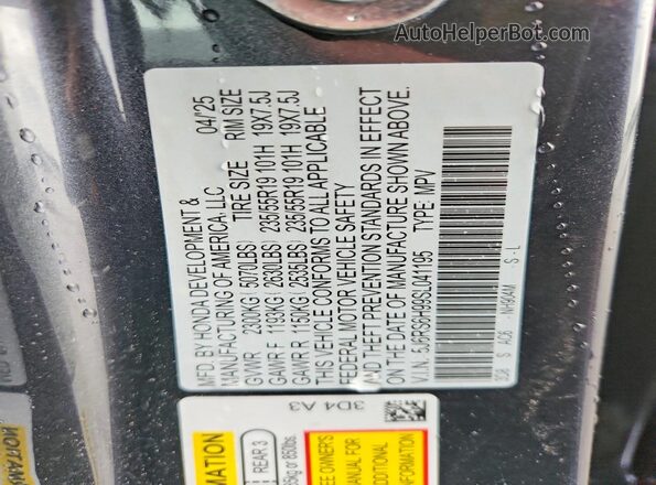 5J6RS6H99SL041195 2025 HONDA CR-V Gray Շարժիչի բաժամունքի տեսք