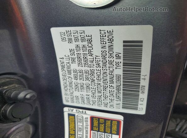 5J6RT6H86NL036660 2022 HONDA CR-V Серый Вид подкапотного пространства