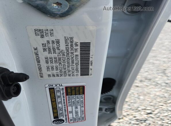 5J6RW1H29LL010198 2020 HONDA CR-V White VIN sticker view