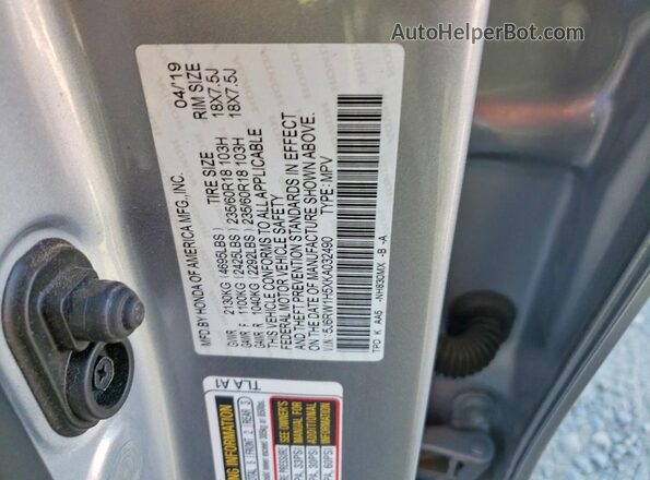 5J6RW1H5XKA032490 2019 HONDA CR-V Silver Engine compartment view