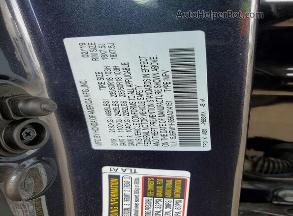 5J6RW1H85KA014151 2019 HONDA CR-V Gray Vista del compartimento del motor