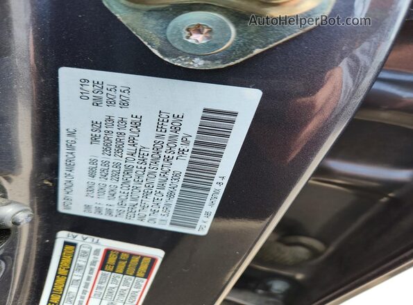 5J6RW1H88KA013060 2019 HONDA CR-V Gray VIN կոդի պիտակի տեսք