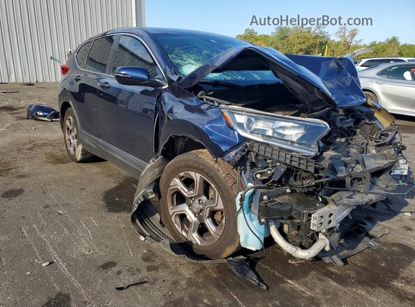 5J6RW1H8XKA004523 2019 HONDA CR-V Blue Delantero derecho
