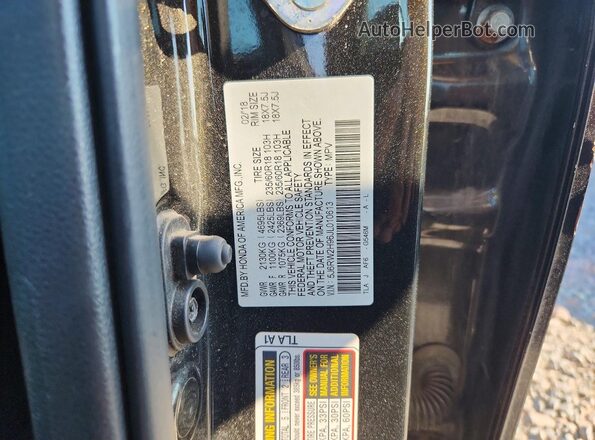5J6RW2H96JL010613 2018 HONDA CR-V Black Շարժիչի բաժամունքի տեսք