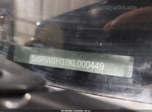5J6RW6H37KL000449 2019 HONDA CR-V Синий Вид подкапотного пространства