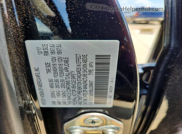 5J8TB3H58JL008437 2018 ACURA RDX Black VIN sticker view