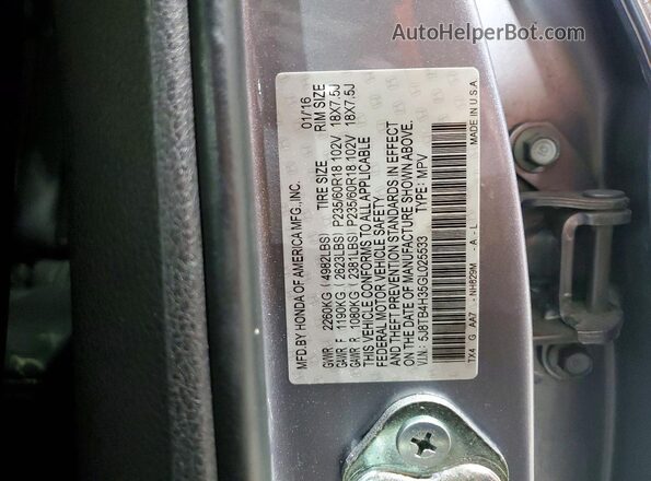 5J8TB4H35GL025533 2016 ACURA RDX Silver Շարժիչի բաժամունքի տեսք