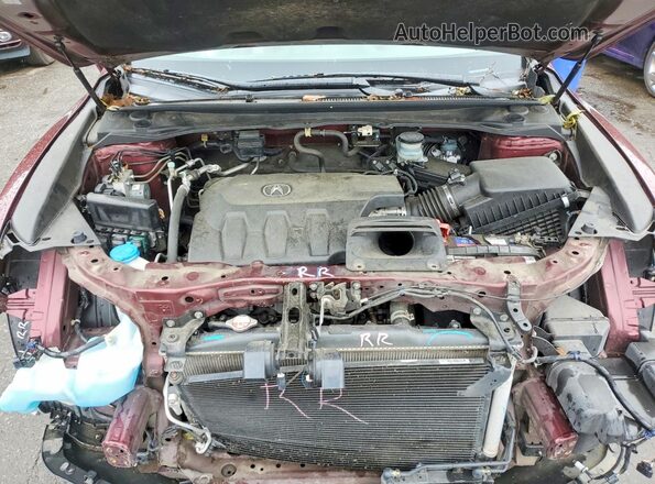 5J8TB4H57JL018270 2018 ACURA RDX Burgundy Vista del compartimento del motor
