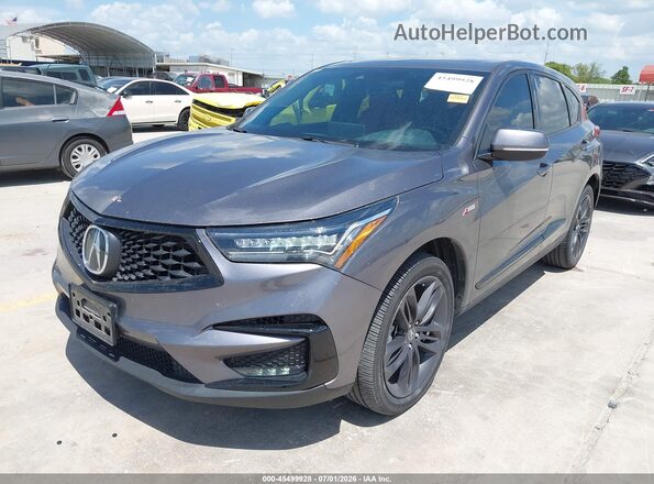 5J8TC1H69ML016612 2021 ACURA RDX Gray წინა მარცხენა ხედი სამი მეოთხედიდან