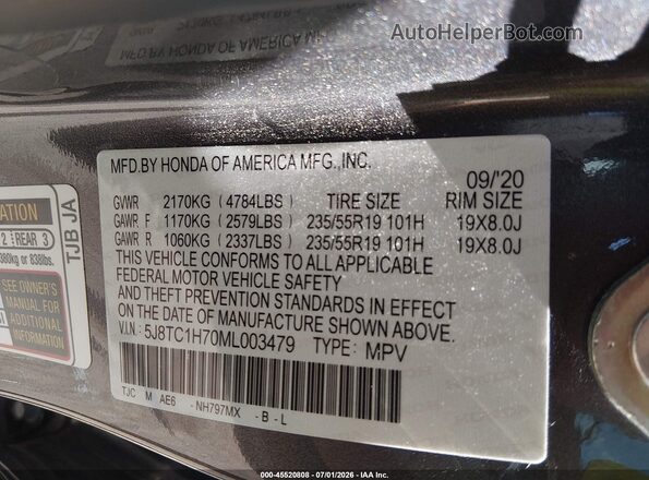 5J8TC1H70ML003479 2021 ACURA RDX Gray Engine compartment view