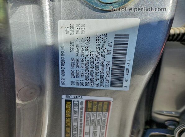 5J8TC2H33LL021914 2020 ACURA RDX Silver Вид наклейки з VIN-кодом