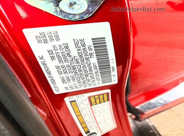 5J8TC2H36LL040411 2020 ACURA RDX Red Widok komory silnika