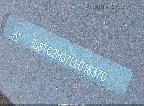 5J8TC2H37LL018370 2020 ACURA RDX Blue 