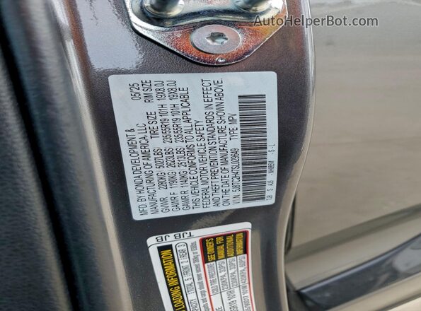 5J8TC2H47SL029649 2025 ACURA RDX Gray VIN კოდის სტიკერის ხედი