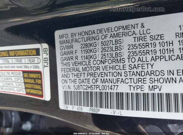 5J8TC2H57PL001477 2023 ACURA RDX Black Vista del compartimento del motor