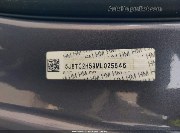 5J8TC2H59ML025646 2021 ACURA RDX Gray 