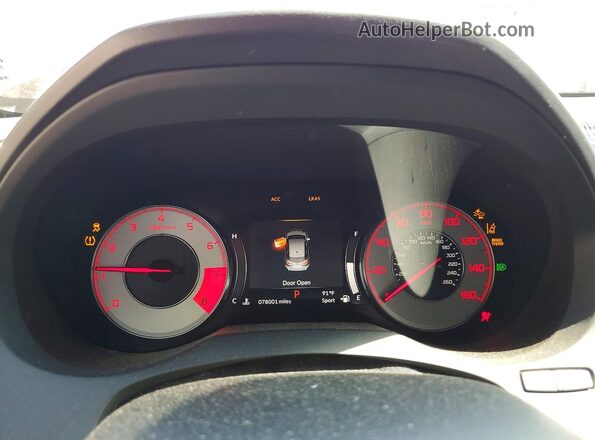 5J8TC2H60LL028443 2020 ACURA RDX Red Vista del cuadro de instrumentos