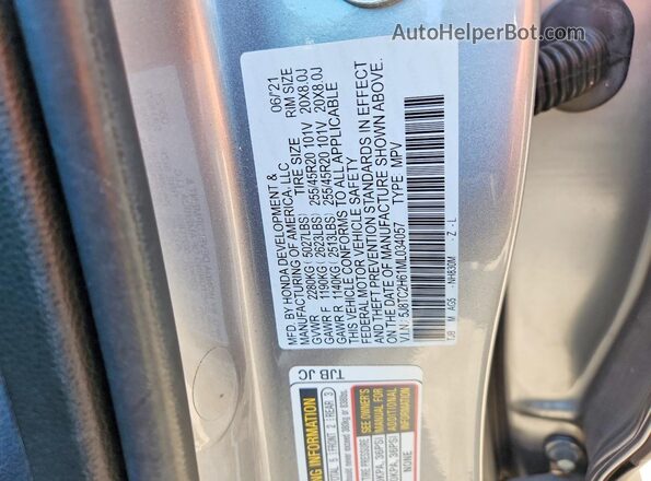 5J8TC2H61ML034057 2021 ACURA RDX Silver Vista interior de 360 grados