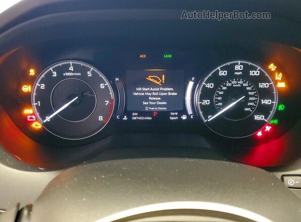 5J8TC2H73KL023065 2019 ACURA RDX Gray Вид щитка приладів