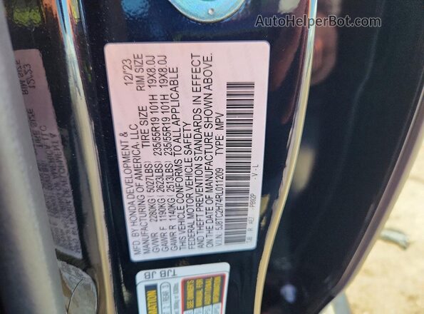 5J8TC2H74RL011209 2024 ACURA RDX Черный Вид наклейки с VIN-кодом