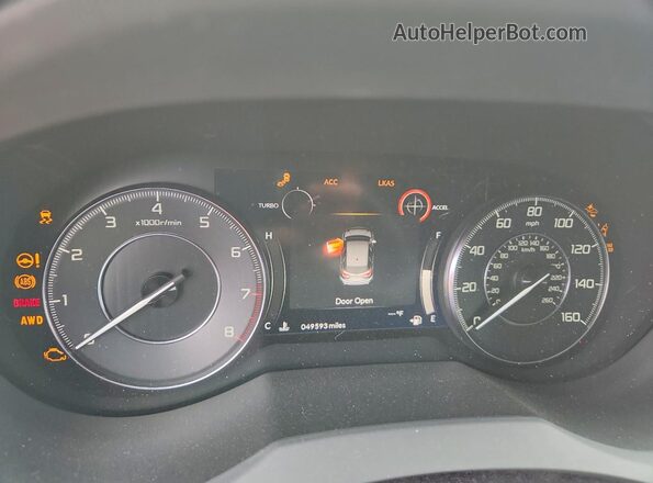 5J8TC2H7XLL017653 2020 ACURA RDX White Instrument cluster view