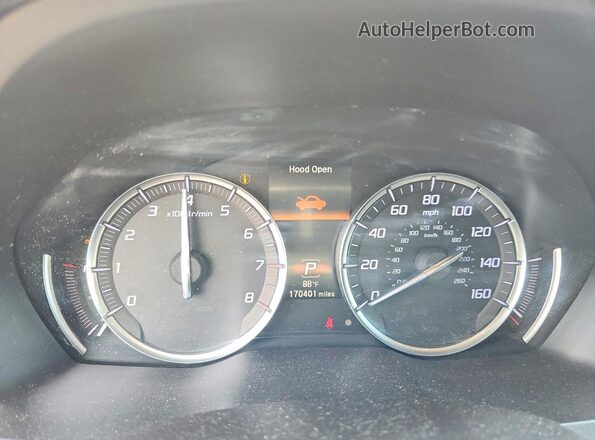 5J8YD4H57LL014044 2020 ACURA MDX Charcoal Widok zestawu wskaźników