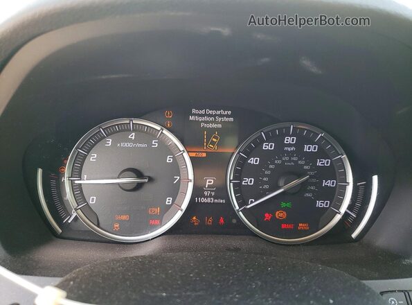 5J8YD4H92KL006693 2019 ACURA MDX White Vista del cuadro de instrumentos