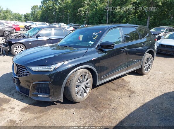 5J8YE1H08SL010986 2025 ACURA MDX Black Առջևի ձախ երեք քառորդ տեսարան