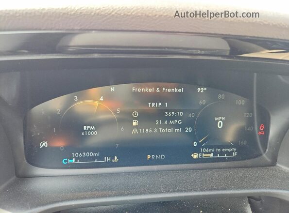 5LM5J7WC1LGL23667 2020 LINCOLN AVIATOR White Vista del cuadro de instrumentos