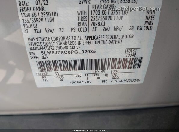 5LM5J7XC0PGL02085 2023 LINCOLN AVIATOR Beige Widok komory silnika