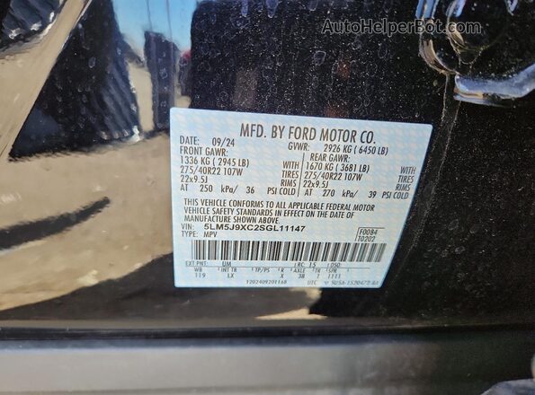 5LM5J9XC2SGL11147 2025 LINCOLN AVIATOR Black VIN sticker view