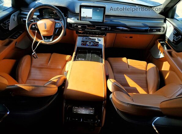 5LM5J9XC5MGL07516 2021 LINCOLN AVIATOR Gray Առջևի վահանակի տեսք