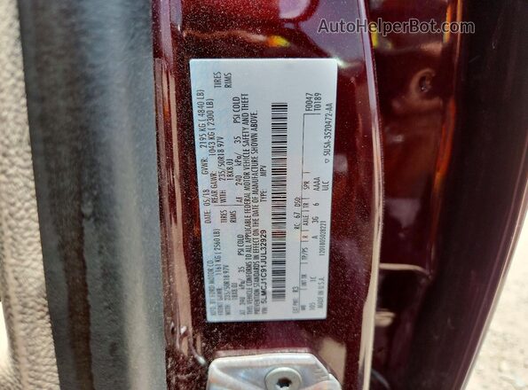 5LMCJ1C91JUL32929 2018 LINCOLN MKC Purple Вид наклейки з VIN-кодом