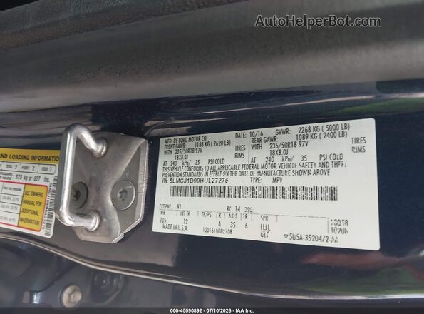 5LMCJ1D99HUL27275 2017 LINCOLN MKC Blue Engine compartment view